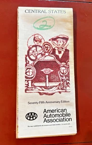 American Automobile Association Central States map 75th anniversary edition 1976 - Picture 1 of 5
