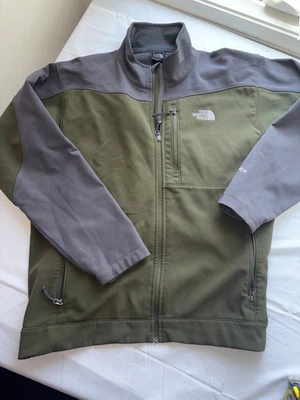 The North Face Apex 仿生夹克男式 XL 绿色灰色软壳 — 第 1/4 张图片