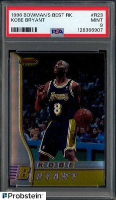 1996 年 Bowman's Best #R23 科比布莱恩特湖人队 RC 新秀名人堂 PSA 9 完好 — 第 1/2 张图片