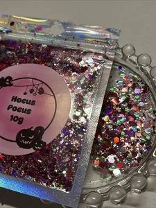 NAIL ART GLITTER NEW!! HALLOWEEN HOCUS POCUS 10G HOLOGRAPHIC BAG - Picture 1 of 1
