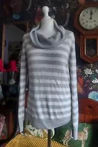 Austin Reed Women’s Jumper Stripey Grey Size M - Picture 1 of 5