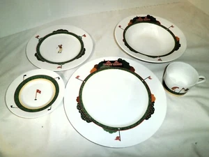 Christopher Stuart Optima Fine China HK204 Fairway 5-teiliges Set Golf Motiv - Bild 1 von 8