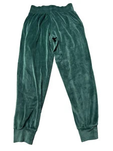Victoria’s Secret Pants Womens Small Green Velour Jogger Lounge Logo Soft Cozy - Picture 1 of 4