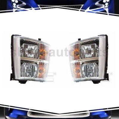 Conjunto de farol esquerdo direito TYC para Chevrolet Silverado 2500 2009 2008 2007 - Imagem 1 de 4