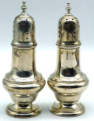 Salero y pimentero vintage de plata de ley Lunt #1120 101,2 gramos Foto 1 de 4