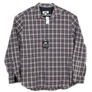 NWT Joseph Abboud Heritage Mens Shirt Size 2XL Plaid Purple Gray Button Front - Picture 1 of 5