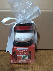 Yankee Candle "Cherries On Snow" 12 Scented Tea Light Candles With Candle Holder - Picture 1 of 4