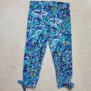 Lilly Pulitzer Girls' Maia crop Leggings in Bennet Blue szL (8-10) - Picture 1 of 13