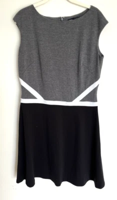 American Living Womens Grey White Black Dress Gemma Style - Image 1 of 4