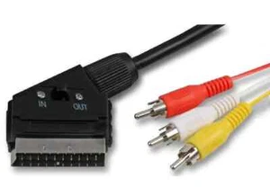 1.5 M Scart to 3x Phono RCA AV Cable IN OUT Switchable Triple Lead Switch - Picture 1 of 7