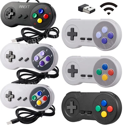 Wired/ Wireless SNES Controller USB Gamepad for PC MAC Raspberry Pi -Plug & Play - Image 1 of 4