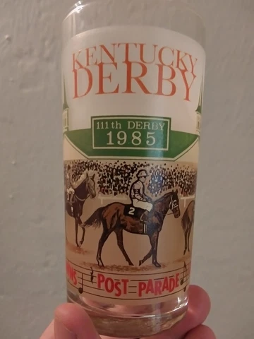 1985 OFFICIAL KY KENTUCKY DERBY MINT JULEP GLASS HORSE RACING CHURCHILL DOWNS Cover