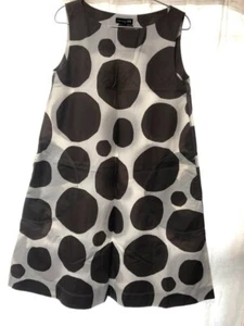UNIQLO Marimekko A-line Dress Charcoal Brown Dot Sleeveless S Size (US XS)  New - Picture 1 of 8