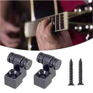 Rulli di fissaggio albero corde nere 2 pezzi per parti chitarra elettrica Strat - Foto 1 di 4