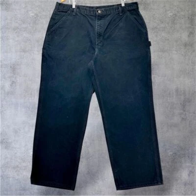 Pantalones de Trabajo Carhartt Original Dungaree Fit Negro Algodón Carpintero Utilidad 42x30 Foto 1 de 4