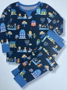 New Family Sleep Toddler Blue Pajama Set Hanukkah Menorah Dreidel Lion Size 3T - Picture 1 of 3