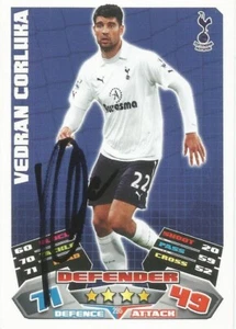 VEDRAN CORLUKA SIGNED TOTTENHAM 2011/2012 MATCH ATTAX TRADING CARD+COA - Picture 1 of 1