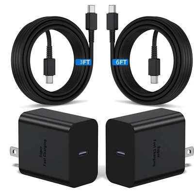 Cable cargador rápido de pared USB-C original de 45 W de 6 pies para Motorola Moto G Power G Play Foto 1 de 4