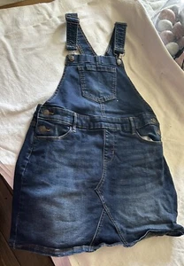 SO Denim overalls jean shortalls Girls Size 14 dark skirt - Picture 1 of 4