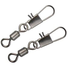100pcs Fishing Rolling Barrel Swivel with Interlock Snap Tackle Connector 1#-10#