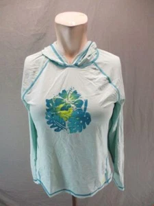 REI Size XL(14-16) Girls Blue Floral Athletic Long Sleeve Pullover Hoodie 2G292 - Picture 1 of 6