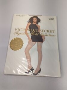 Victoria’s Secret Signature Gold Collection Sheer Vitality Stay Ups Oatmeal M