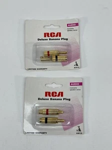 RCA Deluxe Audio Banana Plug- Lot Of Two 2 Pack- to 12 gauge speaker 2001 AH10 - Picture 1 of 2