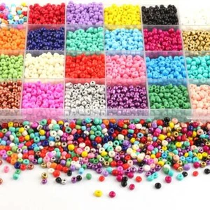 Kit de cuentas de 23 colores 2 mm 3 mm 4 mm diminuto vidrio opaco redondo cuentas espaciadoras hágalo usted mismo - Imagen 1 de 10