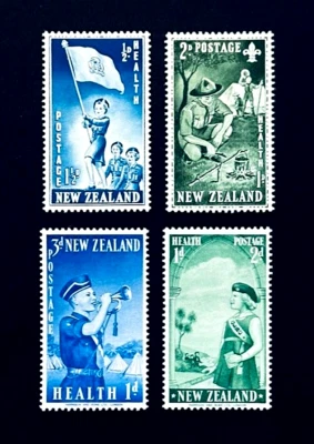 NEW ZEALAND Stamp Lot - 1953-58 Boy Girl Scouts Semi Postal Mint OG NH r53🔥 - Image 1 of 2