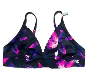 Victoria's Secret PINK ungefütterter Bralette-BH Bonded Plunge Mehrfarbig Large Neu - Bild 1 von 3