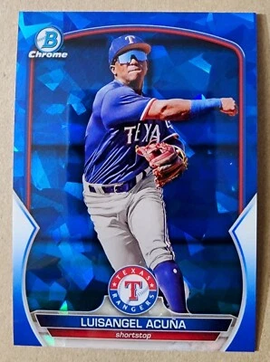 2023 Bowman Chrome Sapphire Luisangel Acuna BCP-230 Texas Rangers - Image 1 of 2