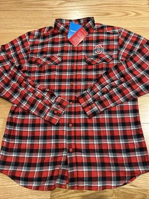 Columbia NCAA Ohio State Buckeyes Flare Gun L/S Flannel Sz L XM7232 NCAA Men’s - Image 1 of 4