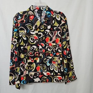 Chaqueta RQT Ligera Lino Rayón Para Mujer Talla Grande Abstracta Artística Hippie Retro - Imagen 1 de 11