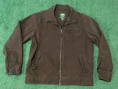 Chaqueta Timberland Marrón Cremallera Completa 100% Algodón Talla Grande  Foto 1 de 3