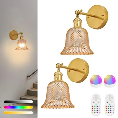 Aplique de Pared a Batería, Lámpara de Pared Vintage Recargable con Control Remoto... Foto 1 de 4