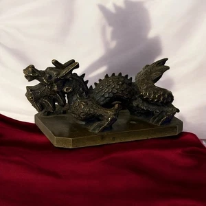 Antique Chinese Bronze Dragon Sculpture - Picture 1 of 13