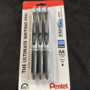 Pentel EnerGel RTX Retractable Liquid Gel Pens 0.7mm 3/Pkg-black - Picture 1 of 2