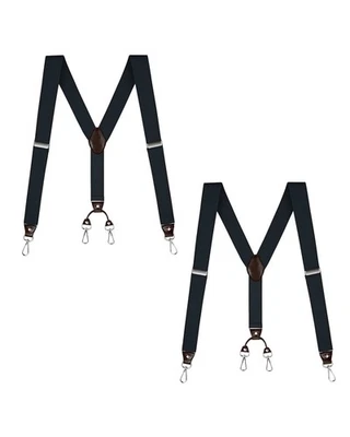 Buyless Moda Paquete de 2 Tirantes Hombres 48" Correas Ajustables 1 1/4" Y Ganchos de Metal Foto 1 de 4