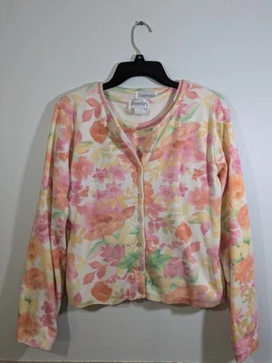 Juego de 2 piezas Chadwicks para mujer talla Cárdigan suéter camiseta sin mangas M floral con botones delanteros Foto 1 de 4