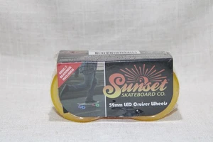 Ruedas Sunset Skateboard Co. 59 mm LED Cruiser amarillas ABEC-7 rodamientos incluidos - Imagen 1 de 7