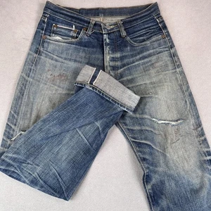 VTG Levis 501 Jeans Mens 30x30 LVC Selvedge Honeycomb Whiskers Thrashed Big E - Picture 1 of 15