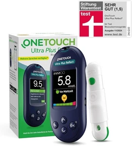 OneTouch Ultra Plus Reflect® Blutzuckermessgerät (mmol/L) I 1 Messgerät, 10...  - Bild 1 von 8