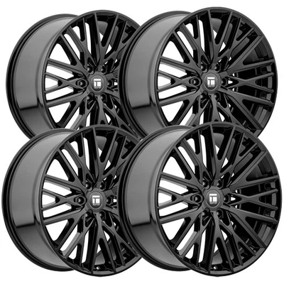 (Set of 4) Touren TR91 22x9.5 6x5.5" +18mm Gloss Black Wheels Rims 22" Inch Foto 1 de 4