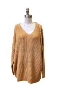 Jenni Kayne V-Neck Pullover Baumwollpullover Neu mit Etikett Farbe Senf Größe XL - Bild 1 von 8