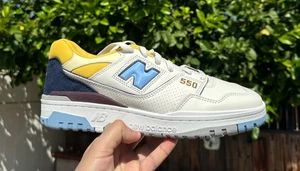 Us seller- CA- Men's New Balance 550 Sneakers Size 11.5 White/Blue bb550ncf - Picture 1 of 3