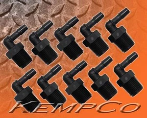 (10) 1/4" Hose Barb x 3/8" NPT Elbow Adapter Fitting Plastic Nylon Auto Boat HHO - Picture 1 of 1