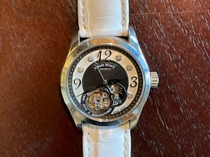 Armand Nicolet LL9 9653 With White Genuine Alligator band with Folding Clasp - Picture 1 of 12