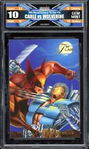 1994 Flair Marvel #74 ~ Cable vs Wolverine ~ GEM MINT GRADING 10 - Picture 1 of 2