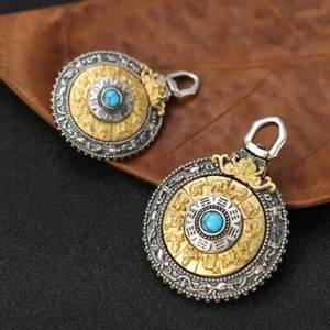 Colgante I07 signo zodiacal budista Howlith azul plata de ley 925  - Imagen 1 de 5