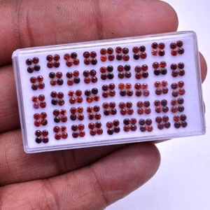 180 Pcs Natural Mozambique Garnet Untreated 2.00MM Round Diamond Cut Gemstones - Picture 1 of 4